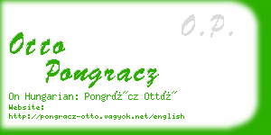 otto pongracz business card